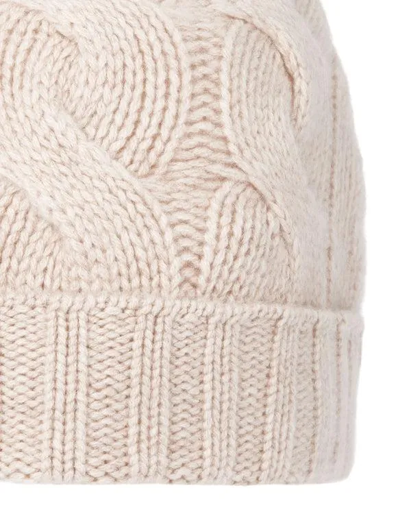 WomenMen Unisex Chunky Cable Cashmere HatIn Heather Beige Brown Heather Beige Brown NPeal Hats