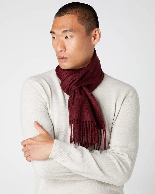WomenMen Unisex Woven Cashmere ScarfIn Shiraz Melange Red Shiraz Melange Red NPeal Cashmere Scarves