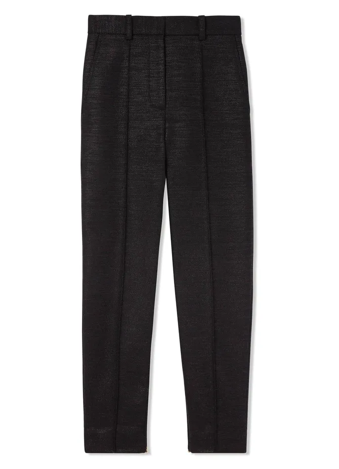 Women Metallic Twill Pant Black St John Pants