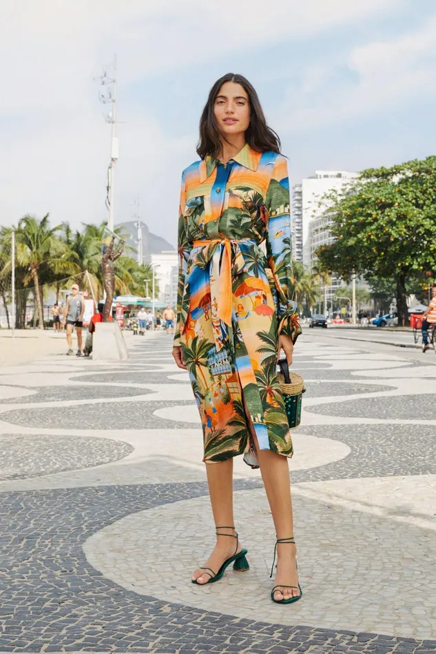 Women Midi Dresses Farm Rio Carioca Lenzing Ecovero Viscose Midi Dress
