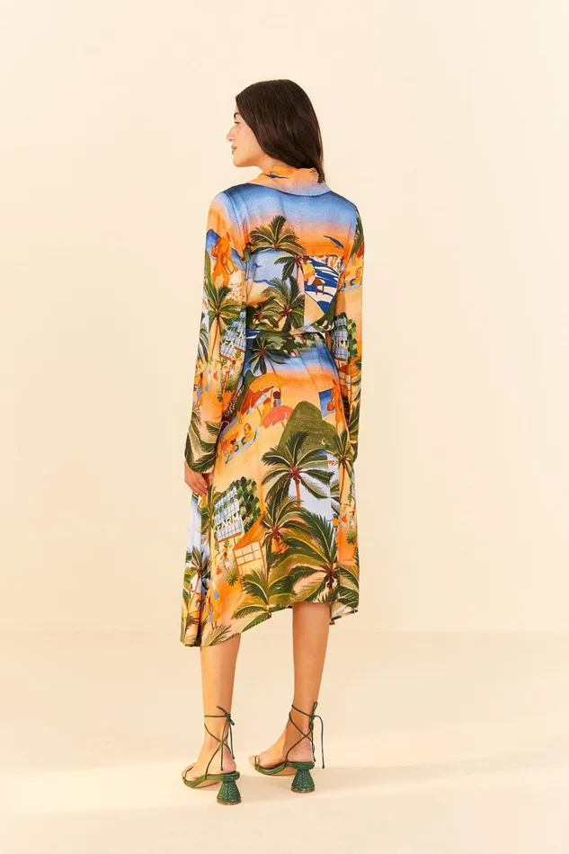 Women Midi Dresses Farm Rio Carioca Lenzing Ecovero Viscose Midi Dress