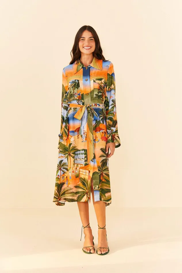 Women Midi Dresses Farm Rio Carioca Lenzing Ecovero Viscose Midi Dress