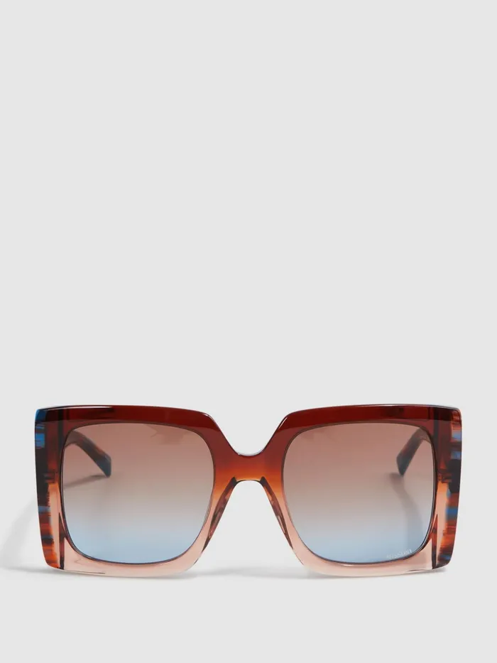Women Missoni Eyewear Oversized Square Sunglasses Brown Reiss Sunglasses