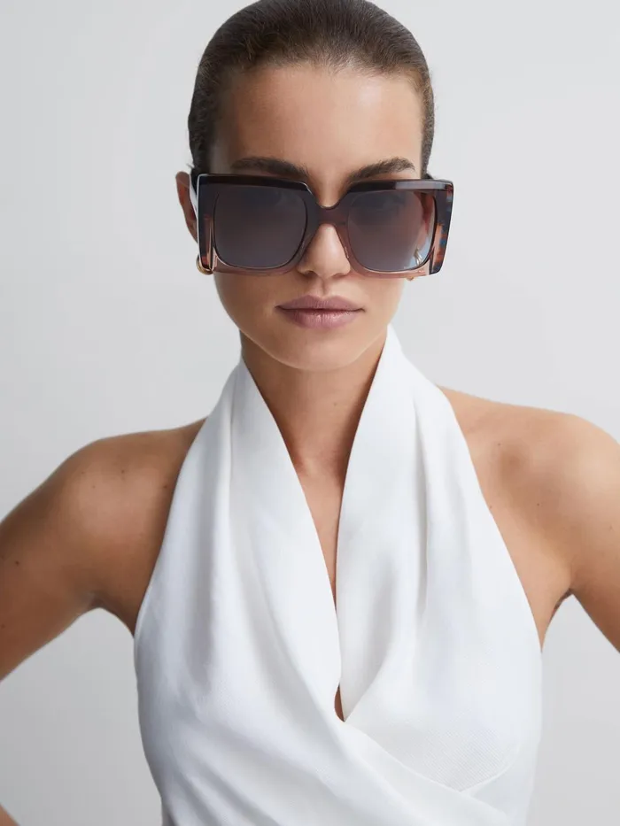 Women Missoni Eyewear Oversized Square Sunglasses Brown Reiss Sunglasses