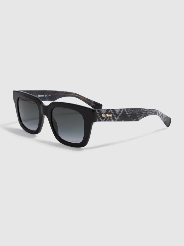 Women Missoni Eyewear Rectangular Zigzag Sunglasses Black Reiss Sunglasses
