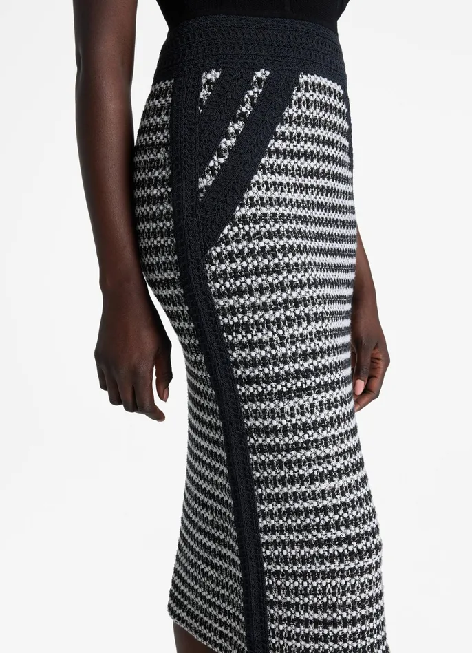 Women Mixed Stretch Knit Dress Blackivory Multi St John Knit Dresses Women Mixed Stretch Knit Dress Blackivory Multi St John Knit Dresses