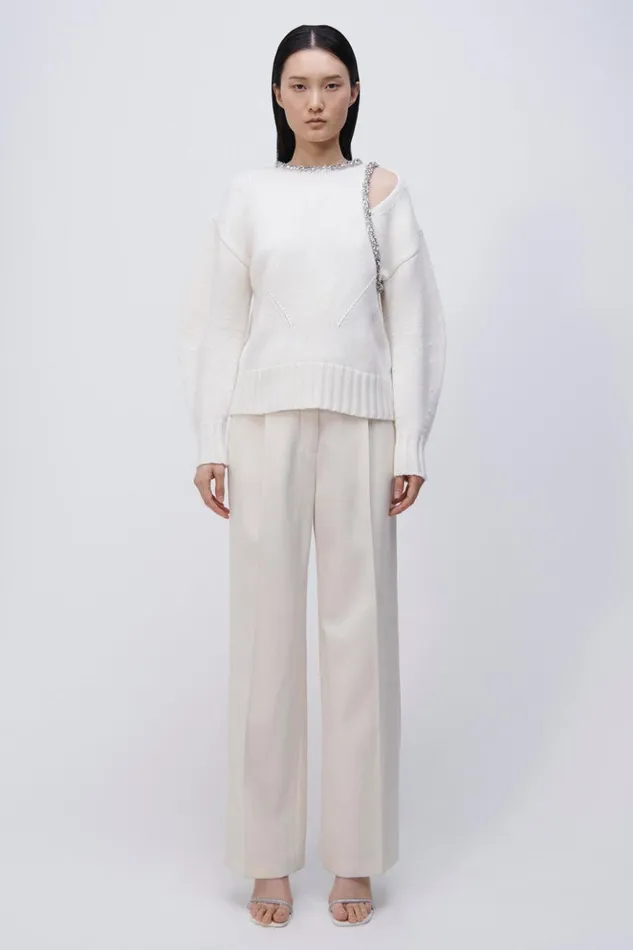 Women Monroe Pullover Ivory Jonathan Simkhai Knitwear
