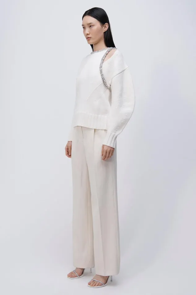Women Monroe Pullover Ivory Jonathan Simkhai Knitwear