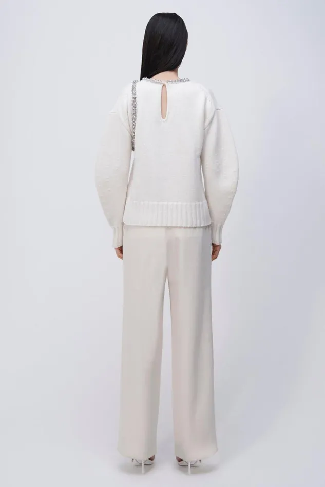 Women Monroe Pullover Ivory Jonathan Simkhai Knitwear