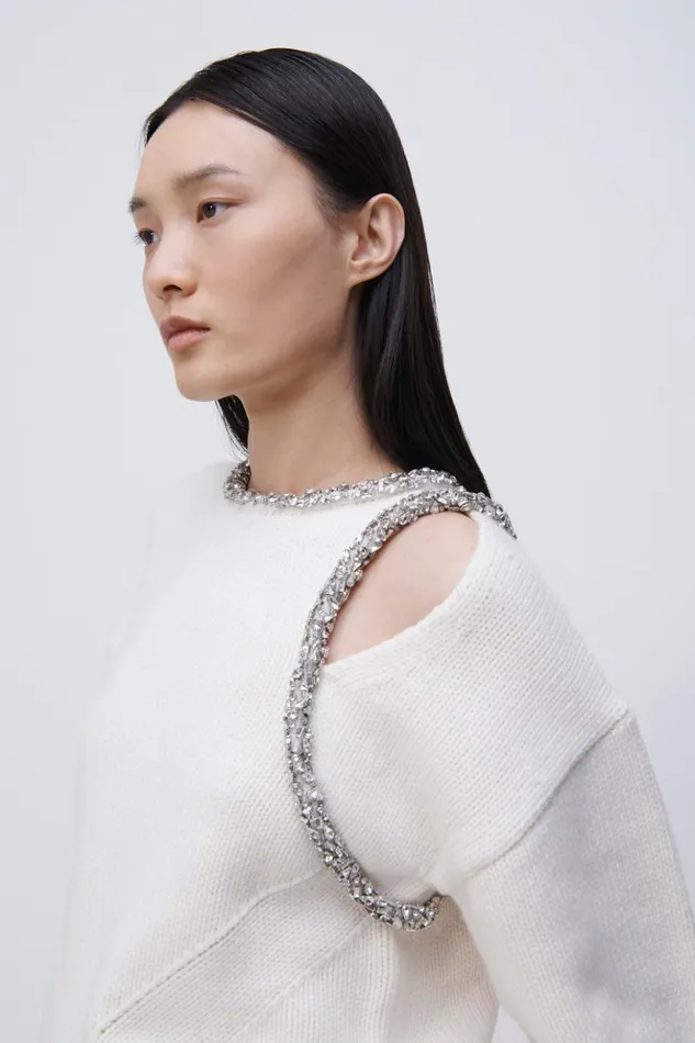 Women Monroe Pullover Ivory Jonathan Simkhai Knitwear