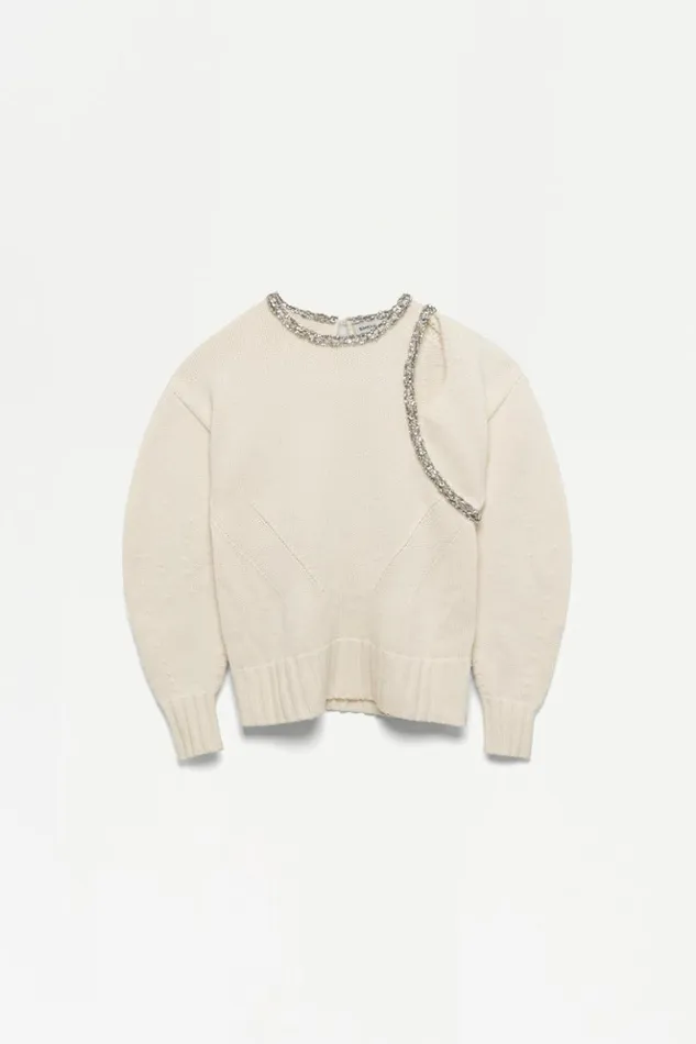 Women Monroe Pullover Ivory Jonathan Simkhai Knitwear