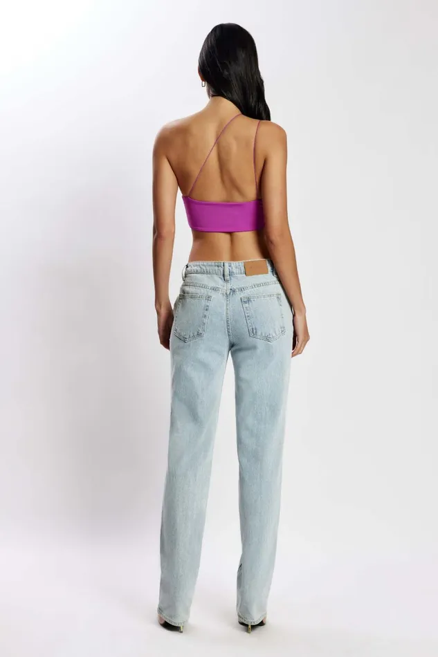 Women Montana Ruched Cut Out Crop Top 8211 Violet Violet Meshki Crop Tops