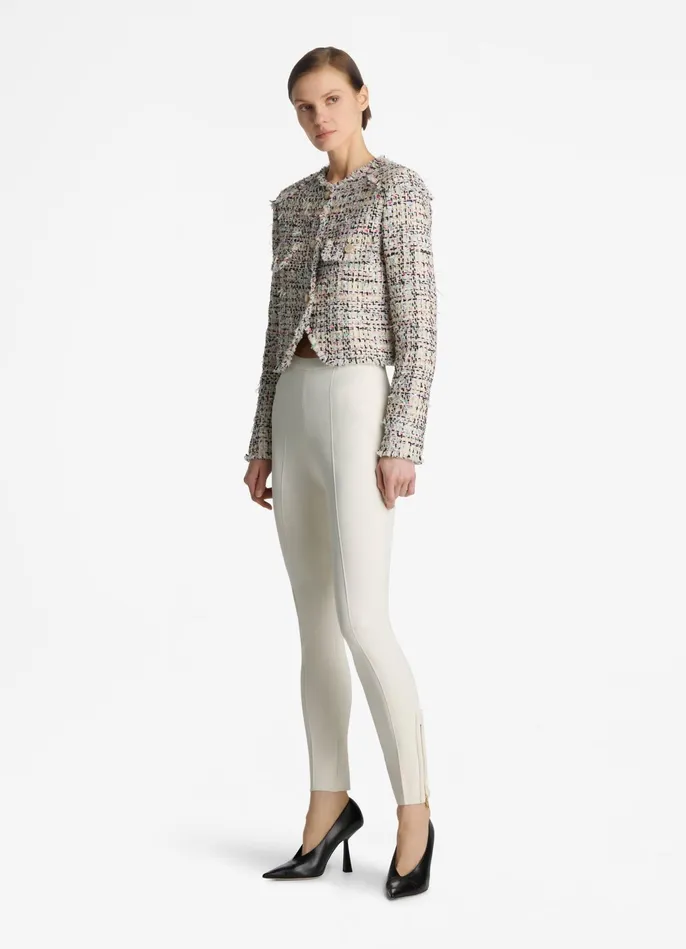 Women Multicolor Eyelash Tweed Jacket Ecru Multi St John Jackets and Coats Women Multicolor Eyelash Tweed Jacket Ecru Multi St John Jackets and Coats