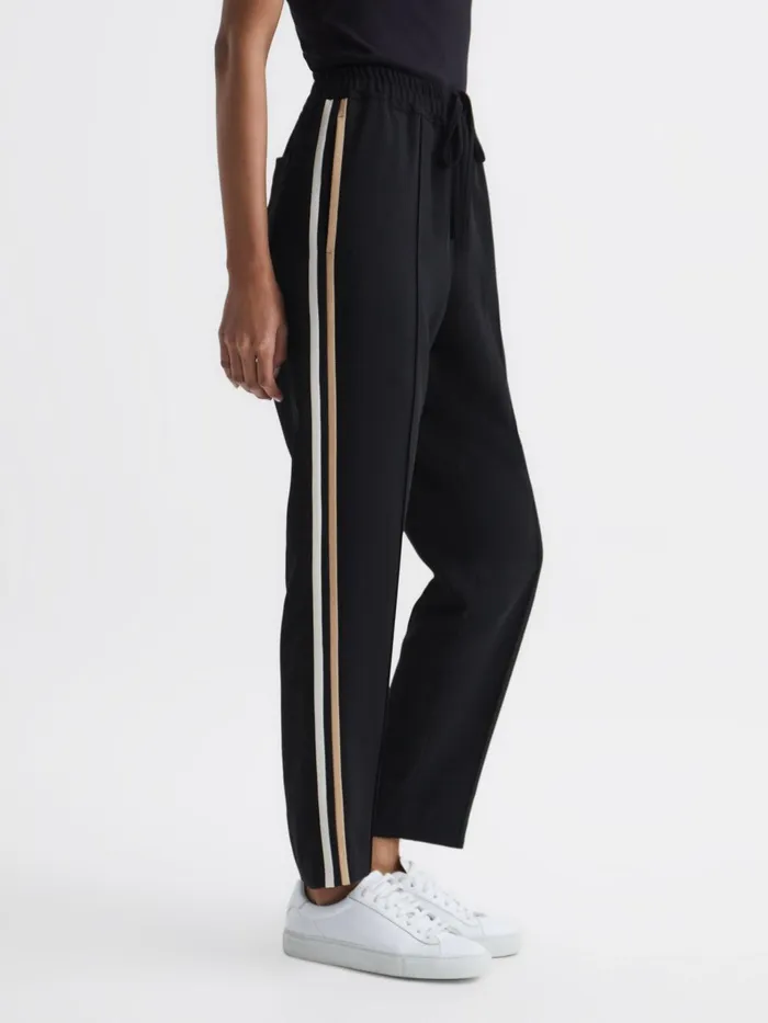 Women Odell Taper Tapered Leg Pullon Trousers Black Reiss Trousers