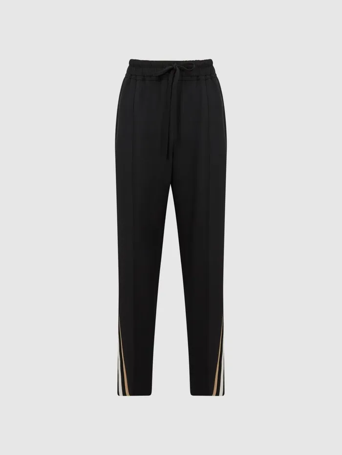 Women Odell Taper Tapered Leg Pullon Trousers Black Reiss Trousers