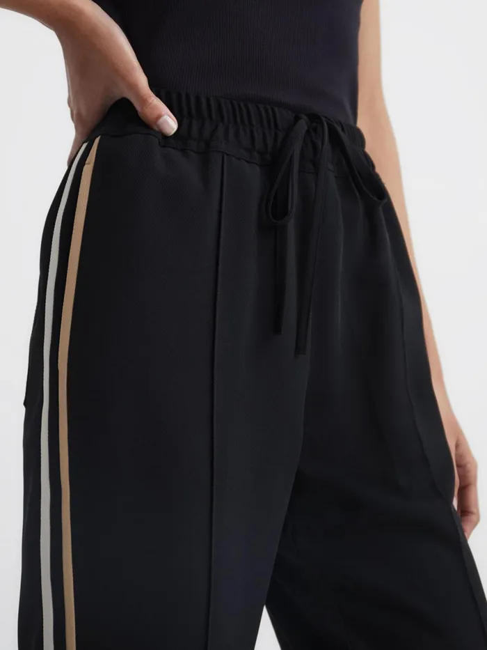 Women Odell Taper Tapered Leg Pullon Trousers Black Reiss Trousers