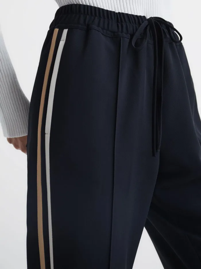 Women Odell Taper Tapered Leg Pullon Trousers Navy Reiss Trousers