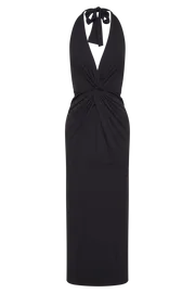 Women Osana Recycled Nylon Halter Midi Dress 8211 Black Black Meshki Midi Dresses