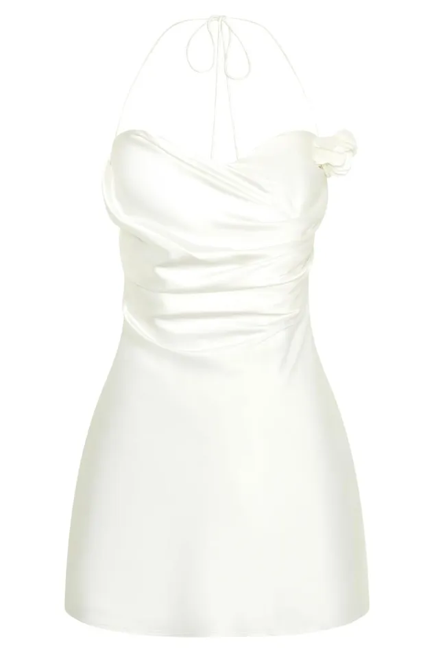 Women Otillie Rose Halter Mini Dress 8211 White White Meshki Mini Dresses
