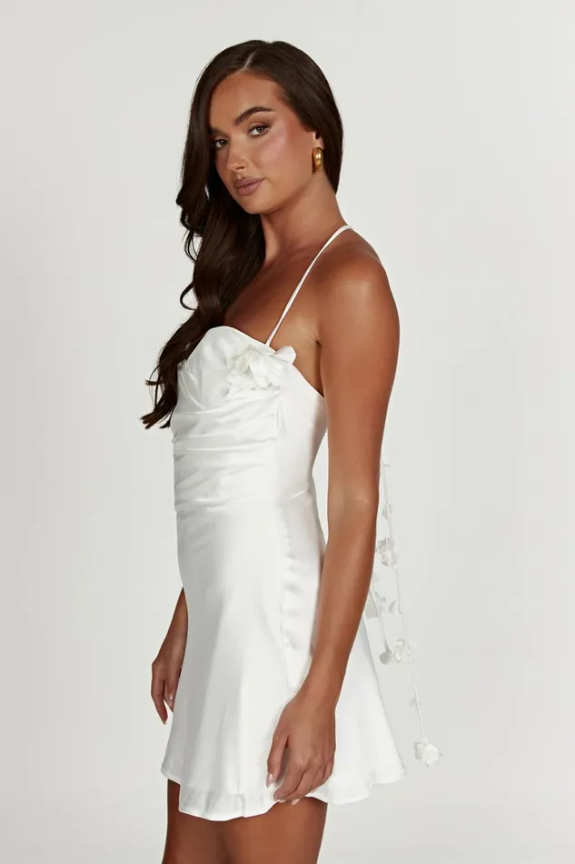 Women Otillie Rose Halter Mini Dress 8211 White White Meshki Mini Dresses