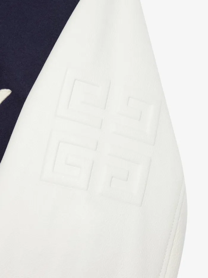 Women Outerwear and Blousons Givenchy GIVENCHY Cropped Varsity Jacket In Wool And Leather Navywhite