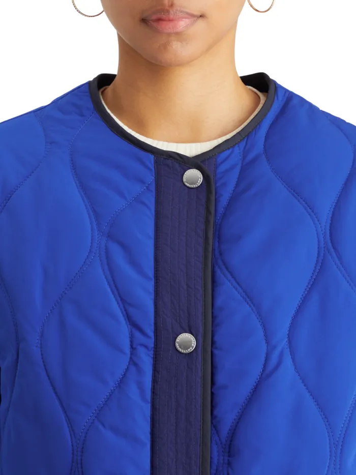 Women Oversized Onion Quilt Liner Jacket Electric Blue Scotch and Soda Jackets and Coats Women Oversized Onion Quilt Liner Jacket Electric Blue Scotch and Soda Jackets and Coats
