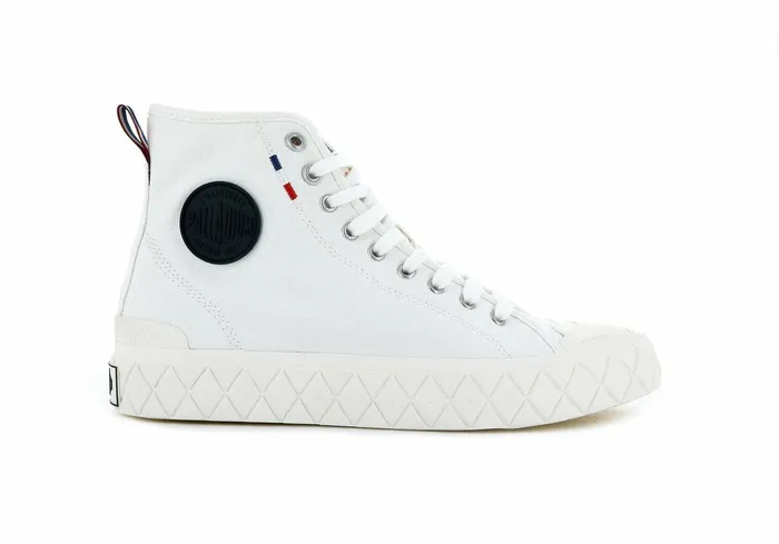 Women Palladium Boots Palla Ace Canvas Mid Star White