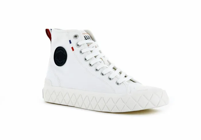 Women Palladium Boots Palla Ace Canvas Mid Star White