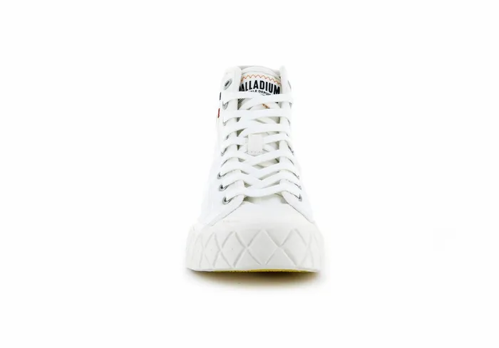 Women Palladium Boots Palla Ace Canvas Mid Star White