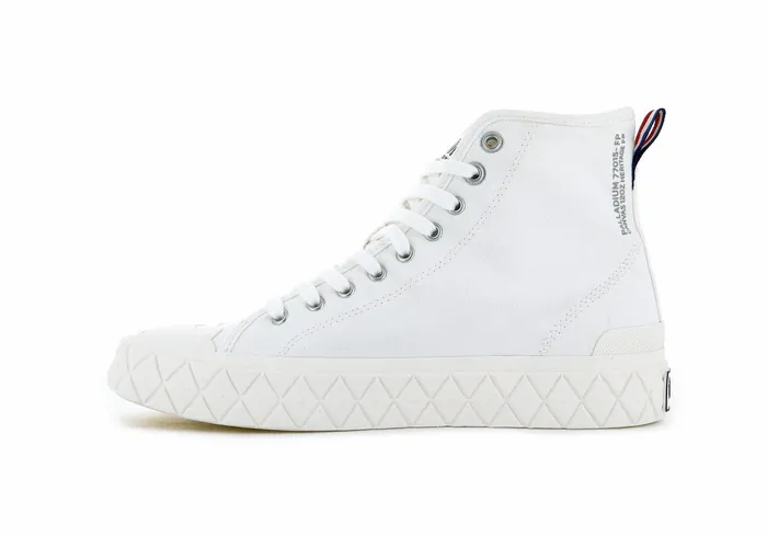 Women Palladium Boots Palla Ace Canvas Mid Star White