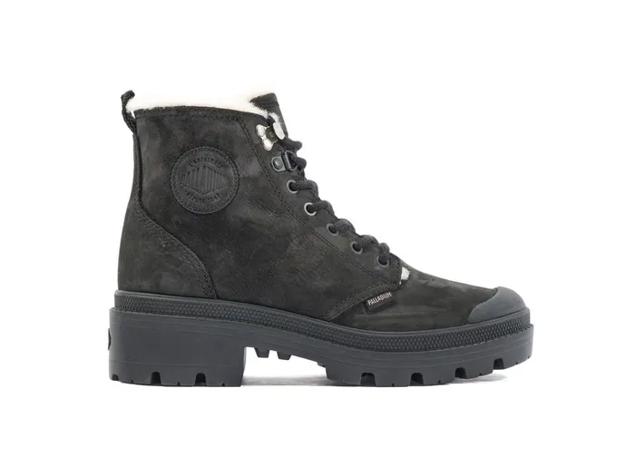 Women Palladium Boots Pallabase Nubuck Zip Wl Black