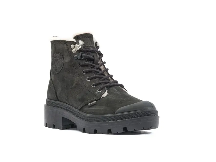 Women Palladium Boots Pallabase Nubuck Zip Wl Black