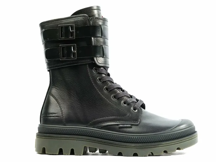 Women Palladium Boots Pampa Atelier R Leather Black
