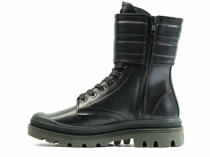 Women Palladium Boots Pampa Atelier R Leather Black