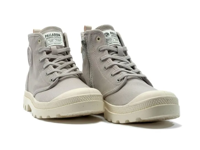 Women Palladium Boots Pampa Hi Zip Organic Grey Berry