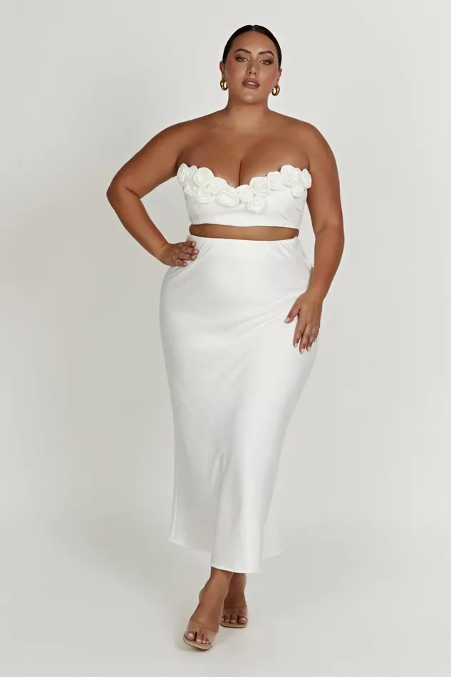 Women Paloma Rose Crop Top 8211 White White Meshki Bachelorette