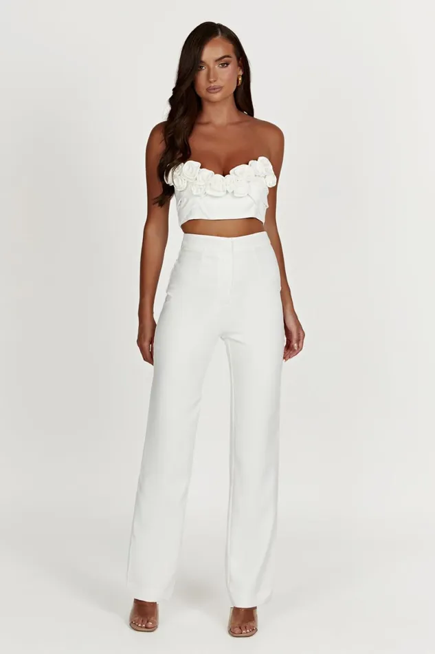 Women Paloma Rose Crop Top 8211 White White Meshki Bachelorette