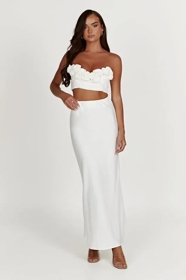 Women Paloma Rose Crop Top 8211 White White Meshki Bachelorette