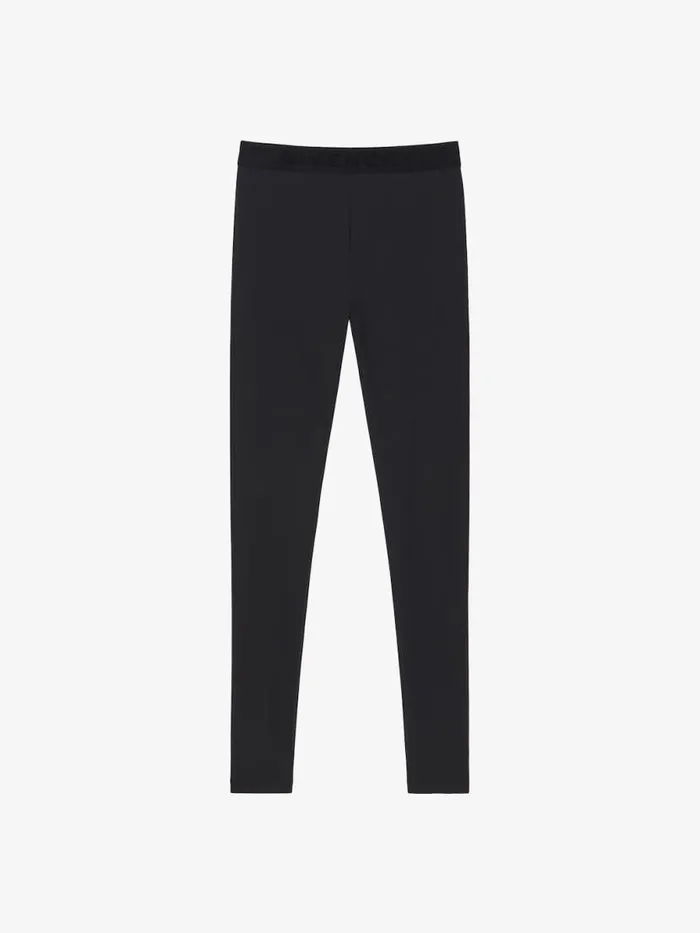 Women Pants and Shorts Givenchy Leggings In Jersey With GIVENCHY Waistband Black