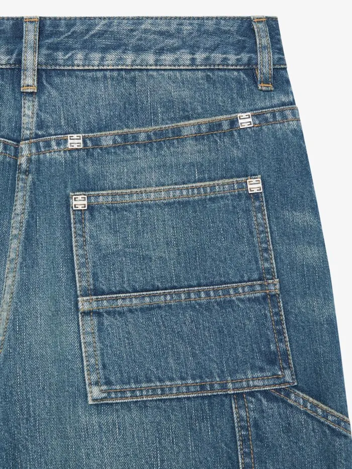 Women Pants and Shorts Givenchy Oversized Jeans In Denim With Patches Deep Blue