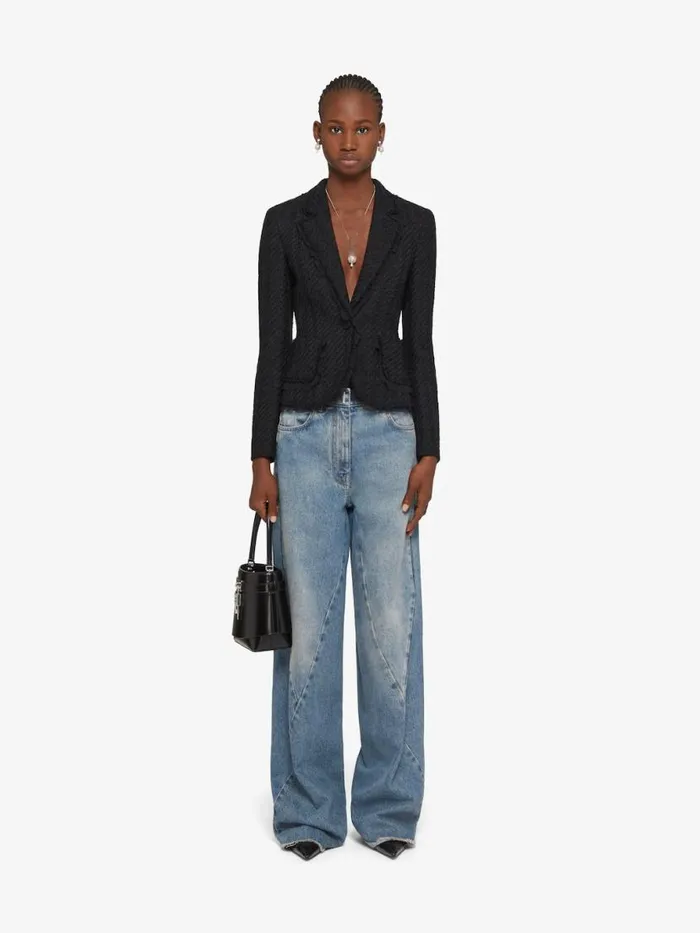 Women Pants and Shorts Givenchy Oversized Jeans In Denim With Stitching Details Medium Blue
