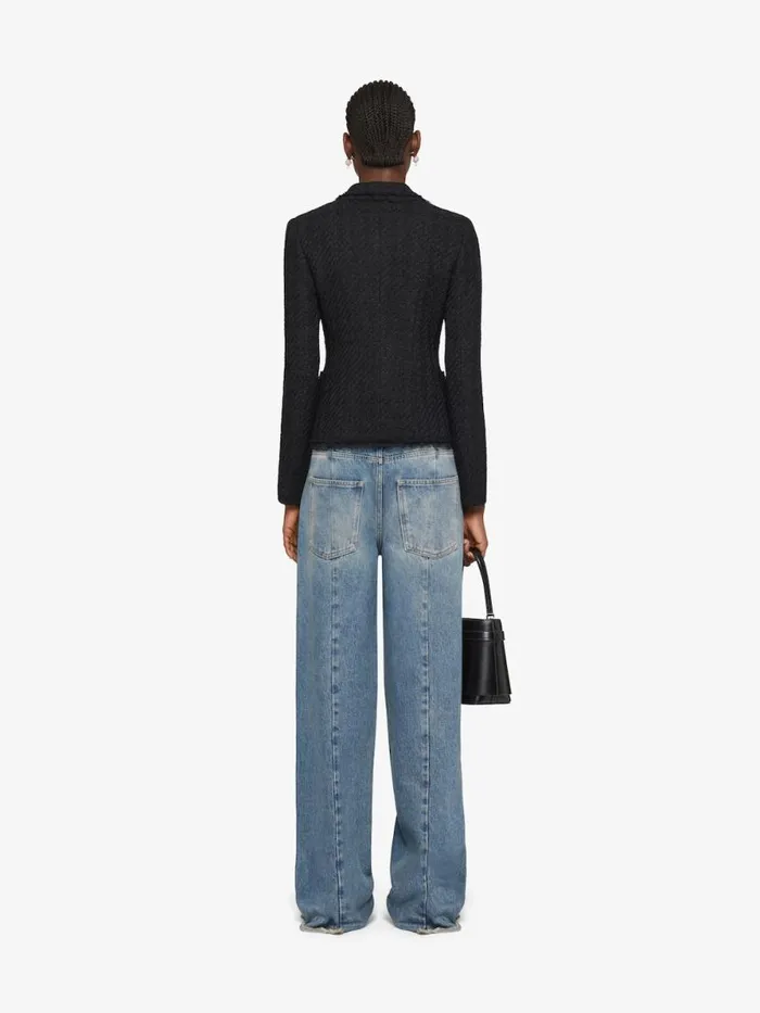Women Pants and Shorts Givenchy Oversized Jeans In Denim With Stitching Details Medium Blue