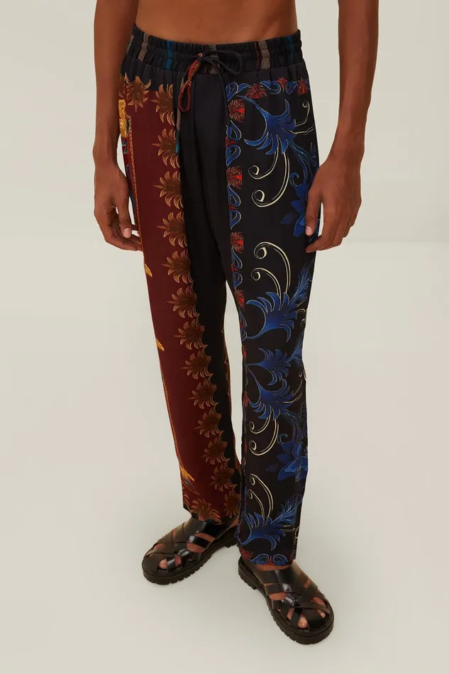 Women Pants Farm Rio Black Mixed Arabesque Scarves Pants