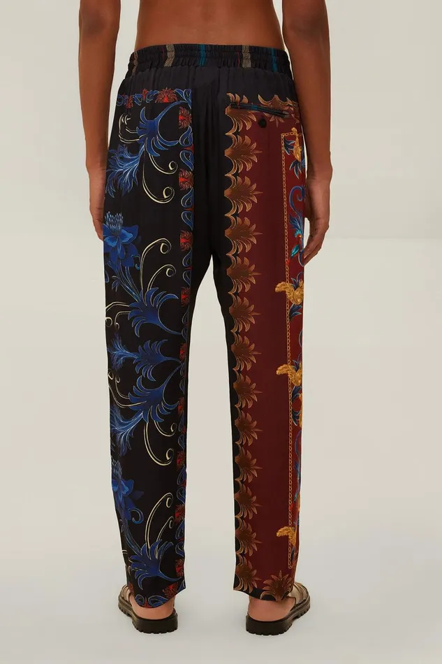 Women Pants Farm Rio Black Mixed Arabesque Scarves Pants