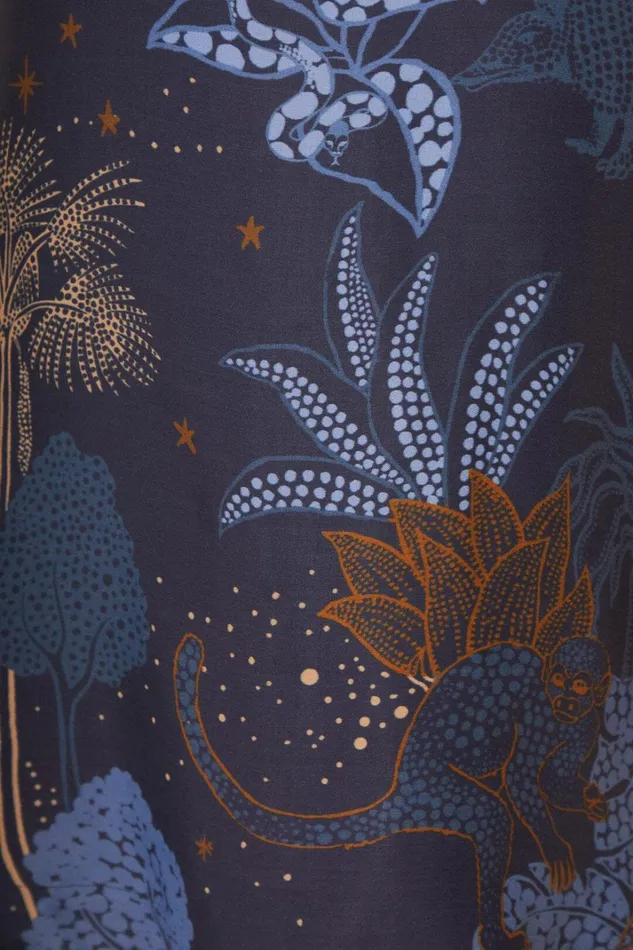 Women Pants Farm Rio Navy Blue Night Jungle Flare Pants