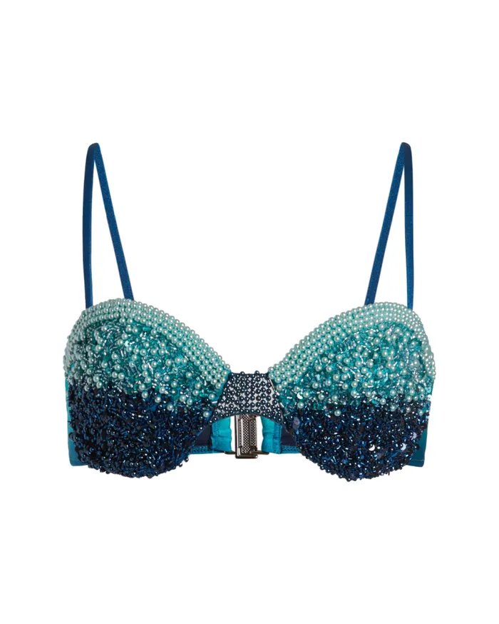 Women PatBO Bikinis HANDBEADED OMBRE BIKINI TOP FINAL SALE High Tide Women PatBO Bikinis HANDBEADED OMBRE BIKINI TOP FINAL SALE High Tide