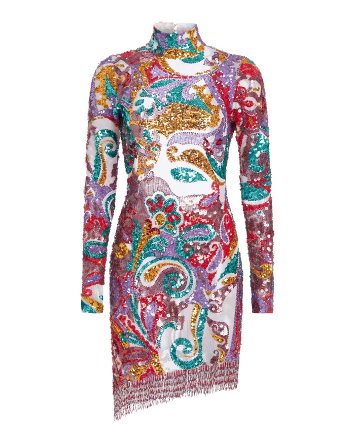 Women PatBO Dresses and Jumpsuits HandBeaded Daydreamer Mini Dress FINAL SALE Multi