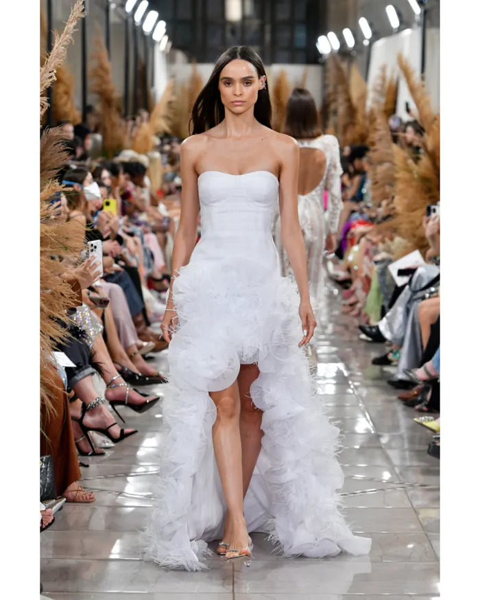 Women PatBO Dresses and Jumpsuits PREORDER HandEmbroidered Strapless Gown EXCLUSIVE White