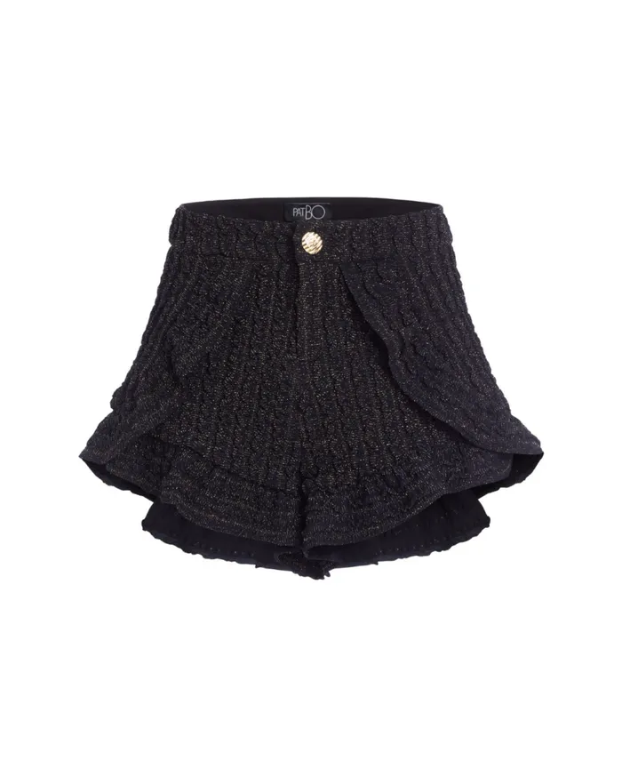 Women PatBO Matching Sets Crinkle Lurex Shorts Black Women PatBO Matching Sets Crinkle Lurex Shorts Black