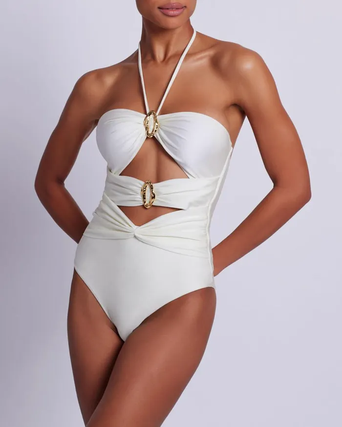 Women PatBO One Pieces PISCINA HALTERNECK ONE PIECE EXCLUSIVE Ivory